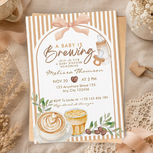 A Baby Is Brewing Fall Coquette Coffee Baby Shower Invitation