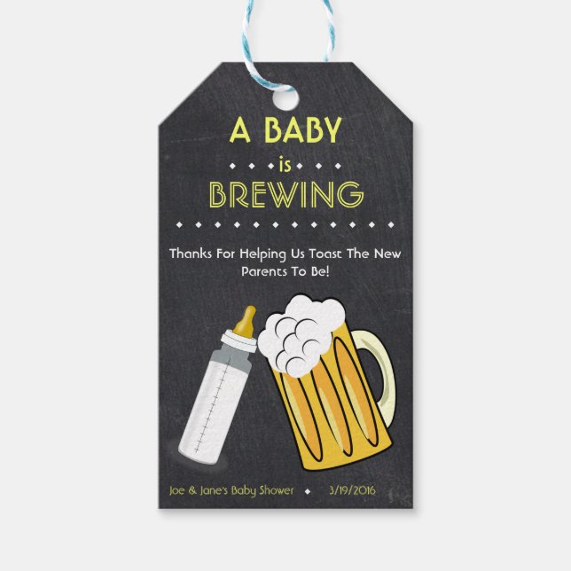 A Baby Is Brewing Favour Tag (Front)
