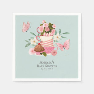 A Baby is brewing garden tea party Baby shower Napkin
