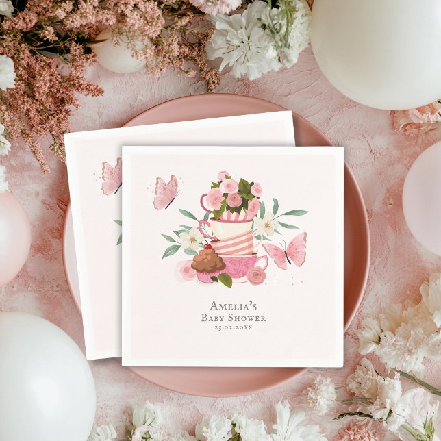 A Baby is brewing garden tea party Baby shower Napkin (Creator Uploaded)