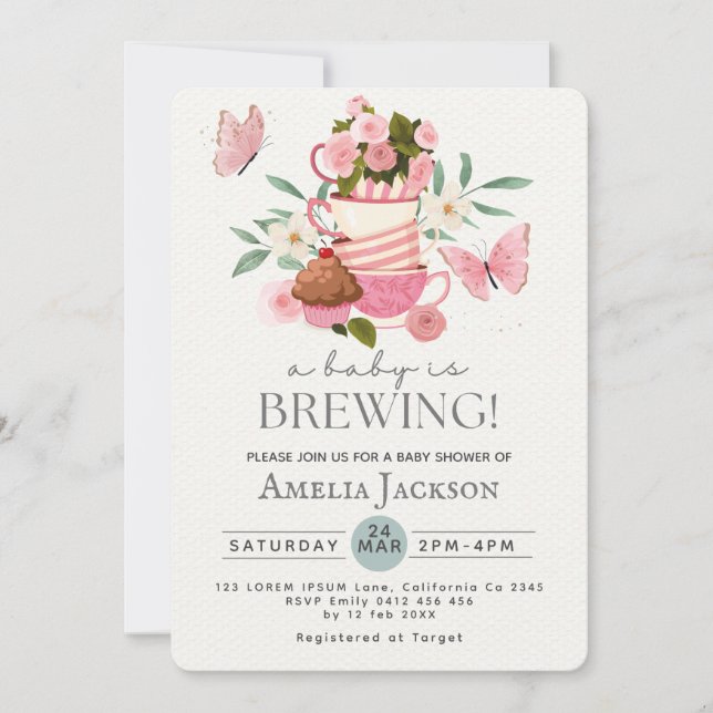 A Baby is brewing gender neutral Baby shower Invitation (Front)
