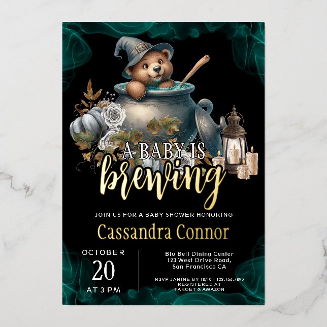 A Baby Is Brewing Halloween Baby Shower (Front)