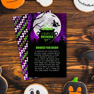 A Baby Is Brewing Halloween Baby Shower Book Enclosure Card