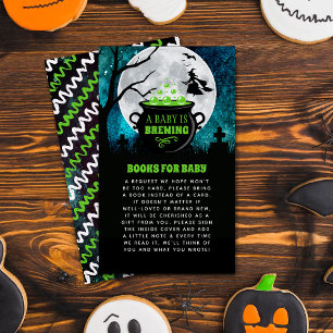 A Baby Is Brewing Halloween Baby Shower Book Enclosure Card