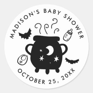 A Baby is Brewing Halloween Baby Shower Classic Round Sticker