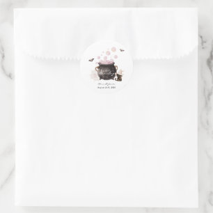 A Baby is Brewing Halloween Baby Shower Classic Round Sticker