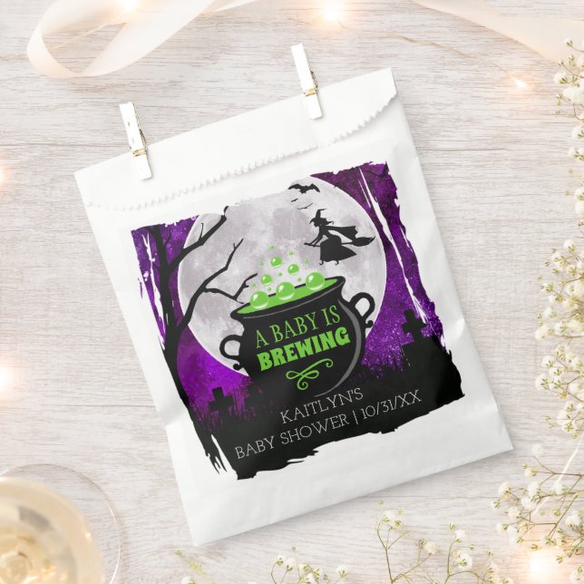 A Baby Is Brewing Halloween Baby Shower Favour Bags (Clipped)