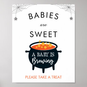 A Baby Is Brewing Halloween Baby Shower Favour Pos Poster