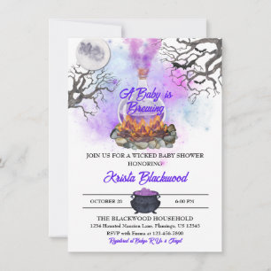 A Baby is Brewing Halloween Baby Shower Invitation