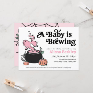 A Baby Is Brewing Halloween Baby Shower Invitation