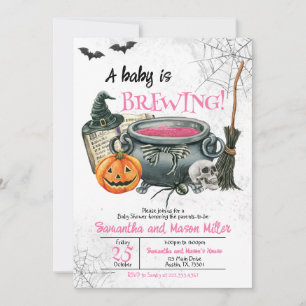 A Baby is Brewing Halloween Baby Shower Invitation