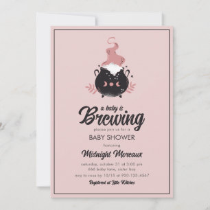 A Baby Is Brewing Halloween Baby Shower Invitation