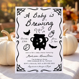 A Baby is Brewing Halloween Baby Shower Invitation