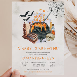 A Baby is Brewing Halloween Baby Shower Invitation