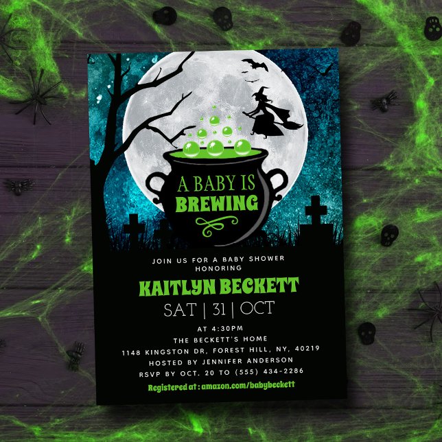 A Baby Is Brewing Halloween Baby Shower Invitation (Creator Uploaded)
