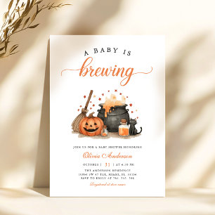 A Baby is Brewing Halloween Baby Shower Invitation