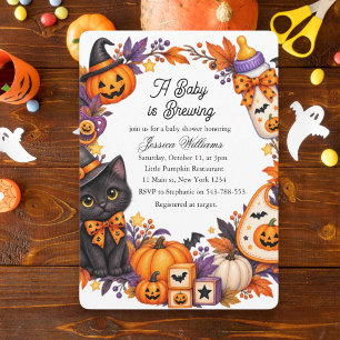A Baby is Brewing Halloween Baby Shower Invitation