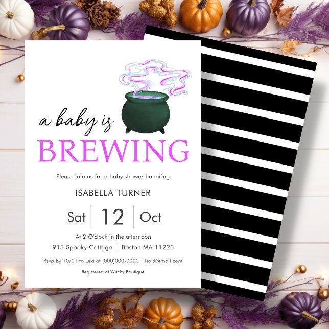 A Baby is Brewing | Halloween Baby Shower Invitation (Creator Uploaded)