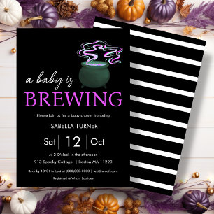 A Baby is Brewing Halloween Baby Shower Invitation
