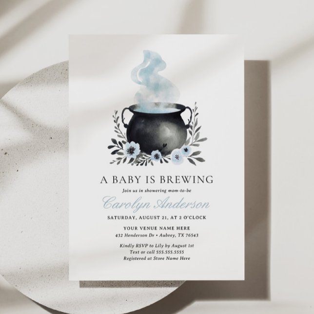 A Baby is Brewing Halloween Baby Shower Invitation (Creator Uploaded)