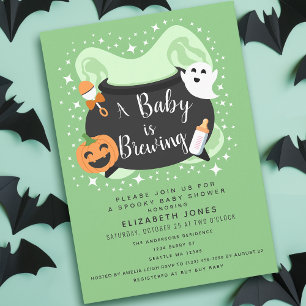 A Baby is Brewing Halloween Baby Shower Invitation