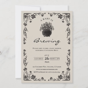 A Baby Is Brewing Halloween Baby Shower Invitation