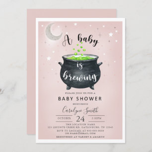 A Baby is Brewing Halloween Baby Shower Invitation