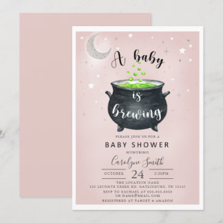 A Baby is Brewing Halloween Baby Shower Invitation