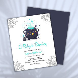 A Baby is Brewing Halloween Baby Shower Invite 