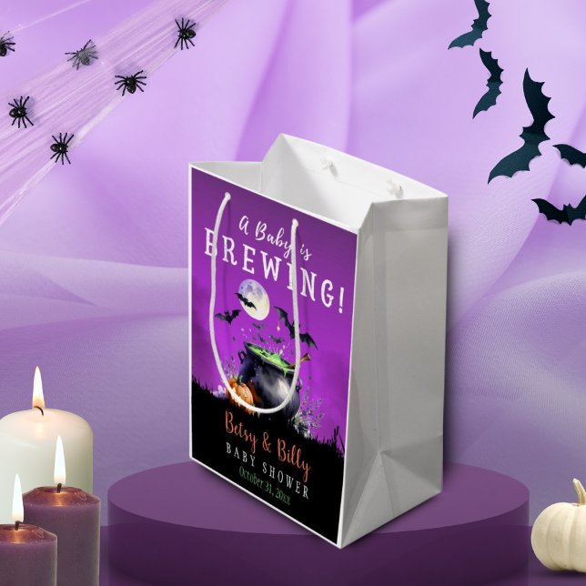 A Baby Is Brewing Halloween Baby Shower Medium Gift Bag (Creator Uploaded)