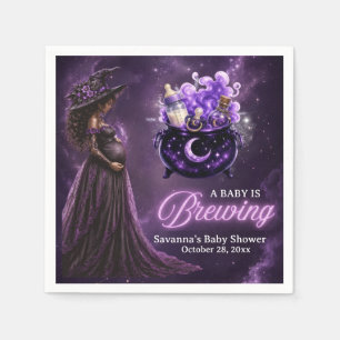 A Baby Is Brewing Halloween Baby Shower Napkin