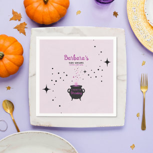 A Baby Is Brewing Halloween Baby Shower Napkin