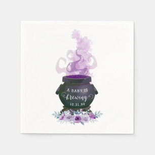 A Baby is Brewing Halloween Baby Shower Napkin