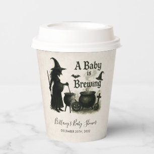 A Baby Is Brewing Halloween Baby Shower Paper Cups