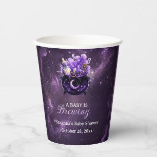 A Baby Is Brewing Halloween Baby Shower Paper Cups