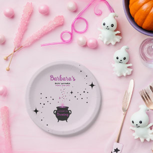 A Baby Is Brewing Halloween Baby Shower Paper Plate