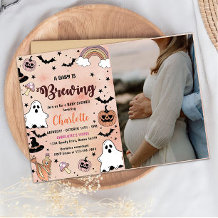 A Baby Is Brewing Halloween Baby Shower Party  Invitation