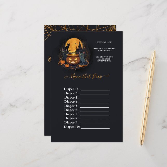 A Baby Is Brewing Halloween Baby Shower Poo Game (Front/Back In Situ)