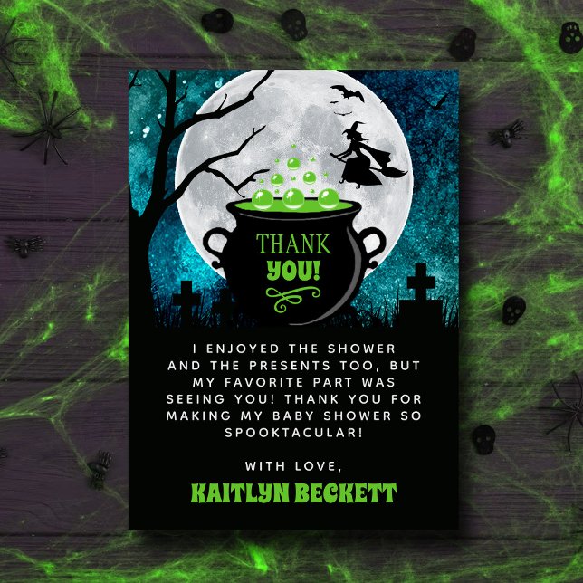 A Baby Is Brewing Halloween Baby Shower Thank You Card (Creator Uploaded)