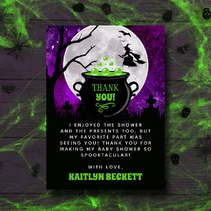 A Baby Is Brewing Halloween Baby Shower Thank You Card