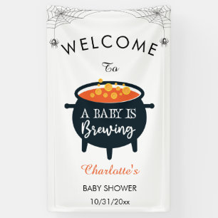 A Baby Is Brewing Halloween Baby Shower Welcome  Banner