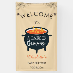 A Baby Is Brewing Halloween Baby Shower Welcome Banner