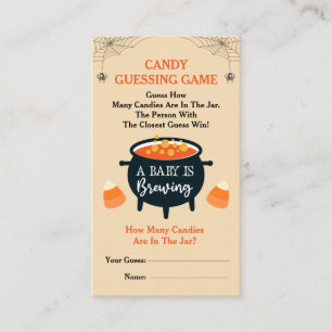 A Baby Is Brewing Halloween Candy Guessing Game Enclosure Card