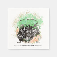 A Baby Is Brewing Halloween Girl Baby Shower  Napk