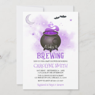 A Baby is Brewing Halloween Neutral Baby Shower Invitation