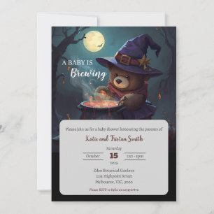 A Baby Is Brewing Halloween Night Invitation