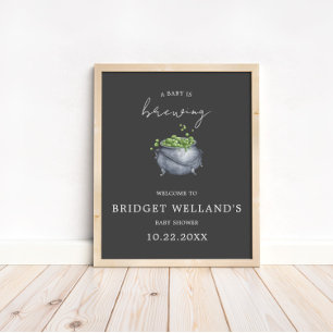 A Baby is Brewing Halloween   Poster