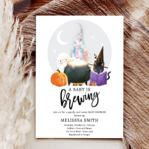 A Baby Is Brewing Halloween Spooky Baby Shower Invitation