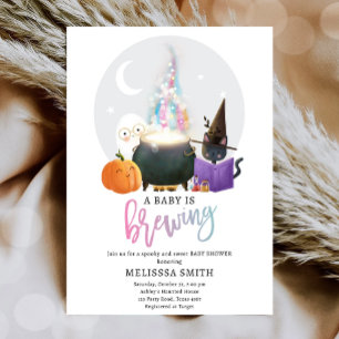 A Baby Is Brewing Halloween Spooky Baby Shower Invitation