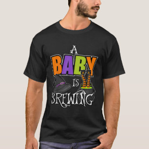 A Baby Is Brewing Halloween Theme Baby Shower Spoo T-Shirt